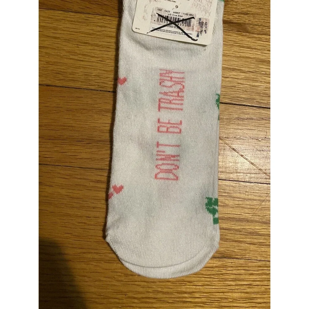 American Eagle Recycle Ankle Socks One Size Green/White